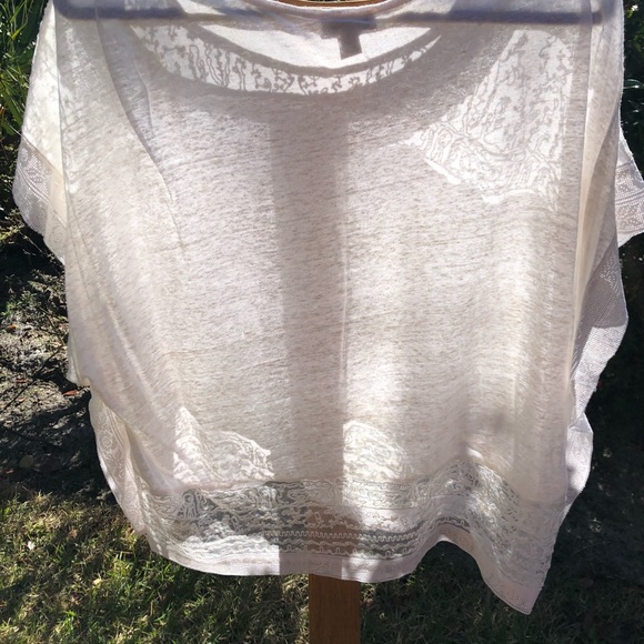 Lucky Brand Peasant crop white blouse embroidered - Picture 5 of 8